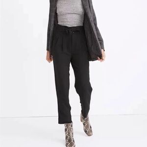 Madewell Drapey Paper Bag Pants size 00 L0375 Black